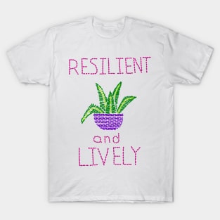 Embroidered Resilient and Lively T-Shirt